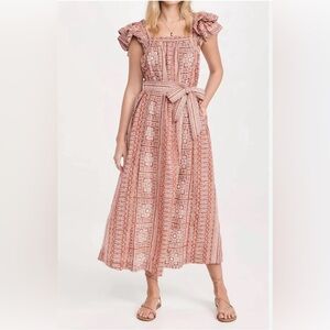 New Cleobella Ingrid Ankle Organic Cotton Maxi Dress size Large